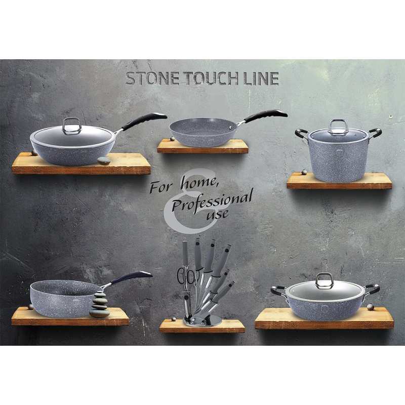 BERLINGERHAUS Pánev na palačinky s mramorovým povrchem 25 cm Gray Stone Touch Line