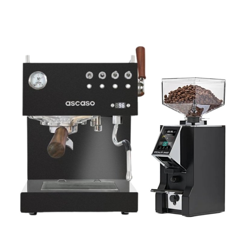 Ascaso Steel DUO PID PLUS, Black&Wood + Eureka Mignon Specialita Smart, CR black
