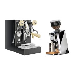 Lelit Mara PL62X V2, black + Eureka Mignon Zero 65 Speedy ALL PURPOSE chrome