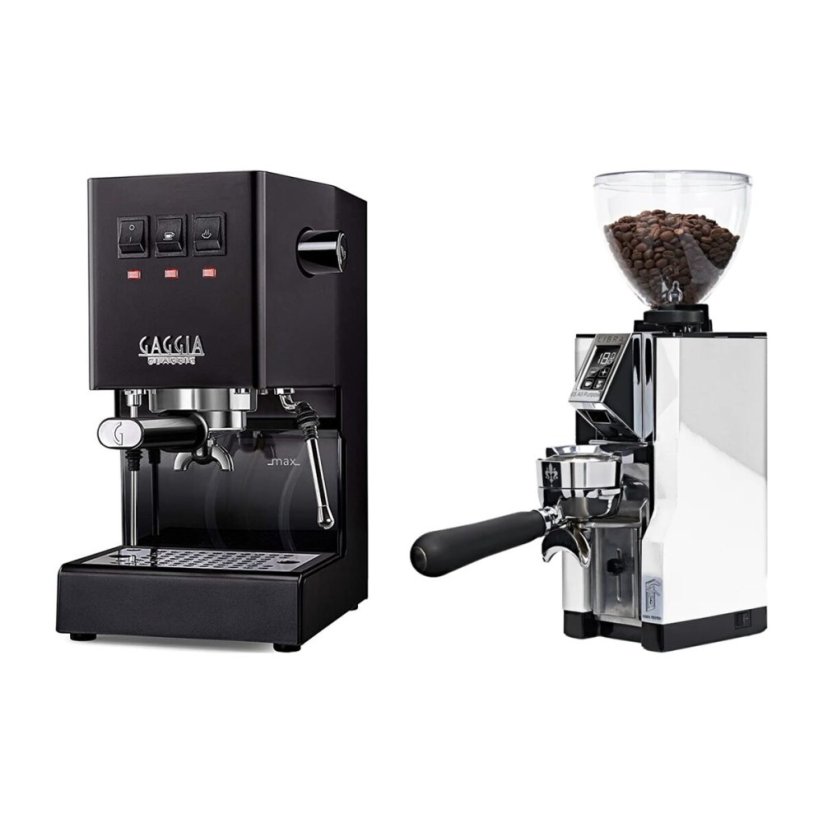 Gaggia Classic E24, černá + Eureka Mignon Libra 65 All Purpose, CR white