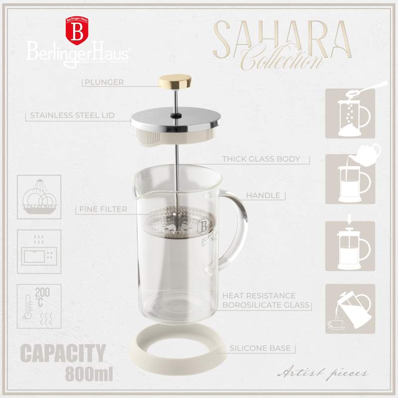BERLINGERHAUS Konvice na čaj a kávu French press 800 ml Sahara Collection