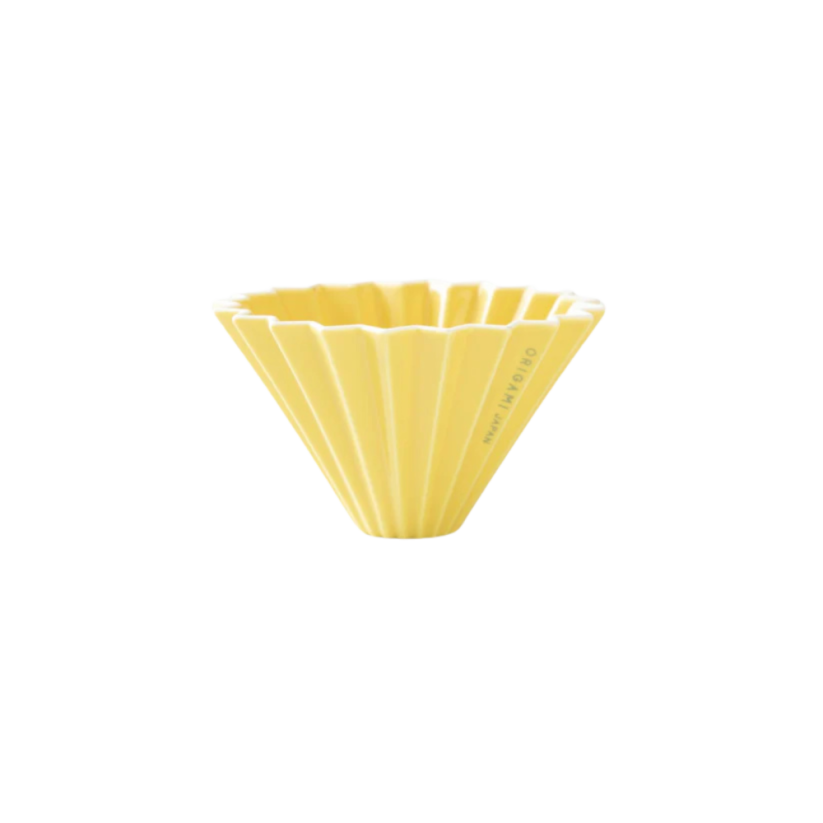 Origami keramický dripper S žlutý