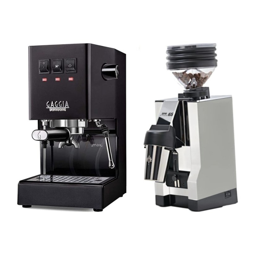 Gaggia Classic E24, černá + Eureka Mignon Zero 65 All Purpose, CR white