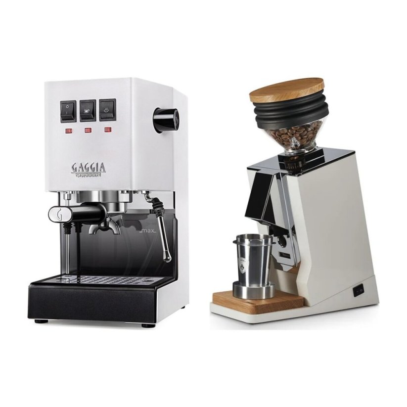 Gaggia Classic E24, bílá + Eureka Mignon Single Dose, White & Oak