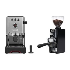 Gaggia Classic Up stříbrná + Eureka Mignon Libra 65 All Purpose, CR black