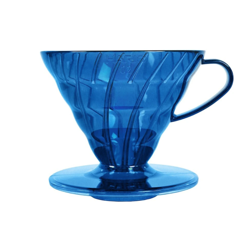 Plastový dripper Hario transparentný V60-02 modrý