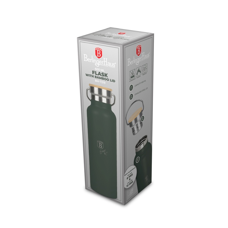 BERLINGERHAUS Termoska lahev s dvojitou stěnou nerez 0,6 l Matte Green Collection