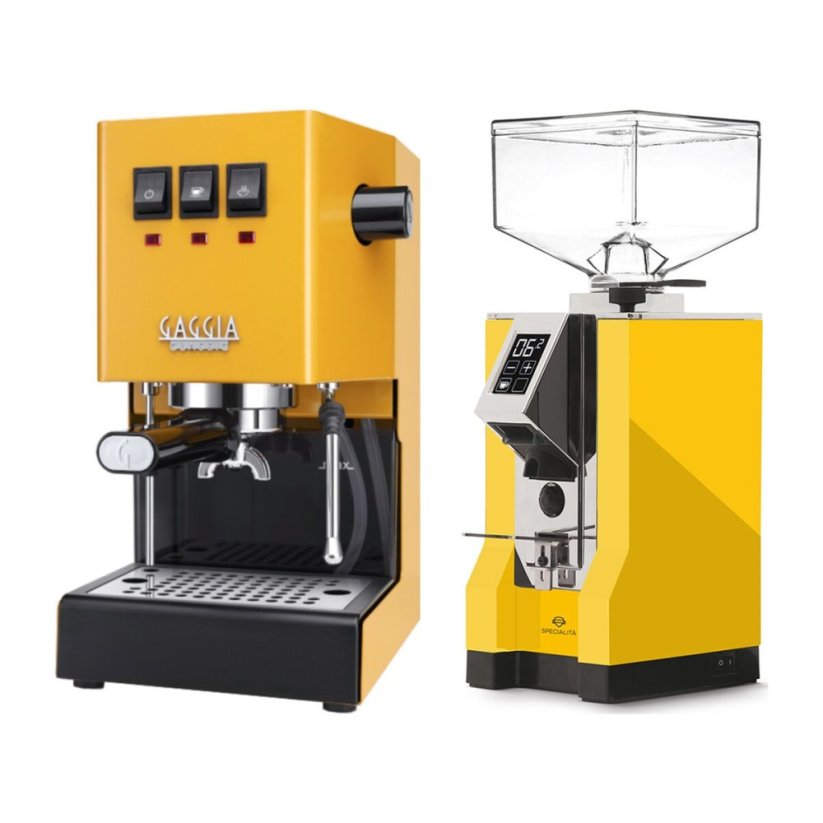 Gaggia Classic E24, žlutá + Eureka Mignon Specialita, CR Yellow