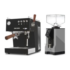 Ascaso Steel DUO PID PLUS, Black&Wood + Eureka Mignon Specialita, BL Grey