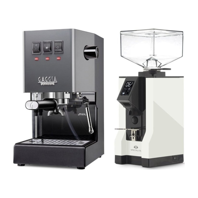 Gaggia Classic E24, šedá + Eureka Mignon Specialita, BL White