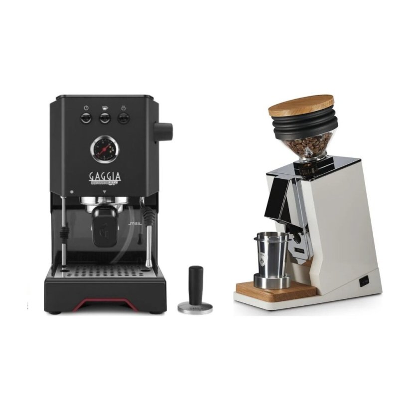 Gaggia Classic Up černá + Eureka Mignon Single Dose, White & Oak