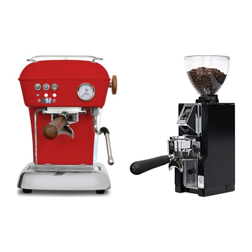 Ascaso DREAM PID Love Red + Eureka Mignon Libra 65 All Purpose, CR black