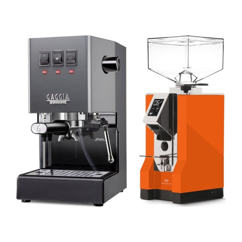 Gaggia Classic E24, šedá + Eureka Mignon Specialita, CR Orange