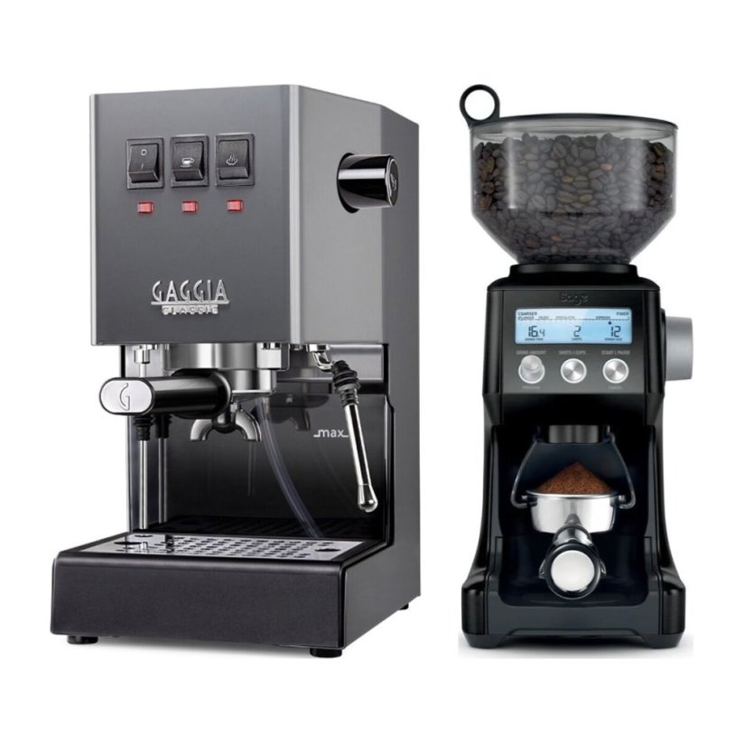 Gaggia Classic E24, šedá + Mlýnek Sage BCG820BTR Black