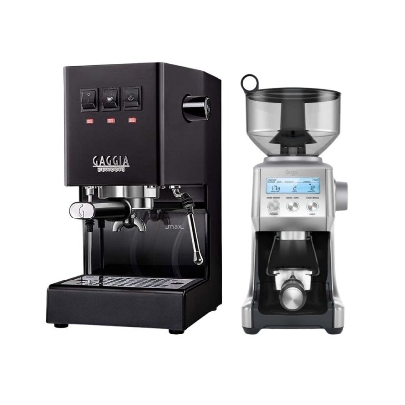 Gaggia Classic E24, černá + Mlýnek Sage BCG820BSS Silver