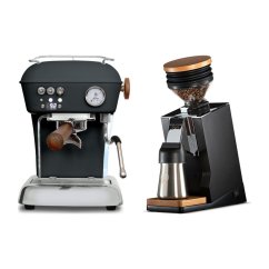 Ascaso DREAM PID Anthracite + Eureka Mignon Single Dose PRO, Black & Oak