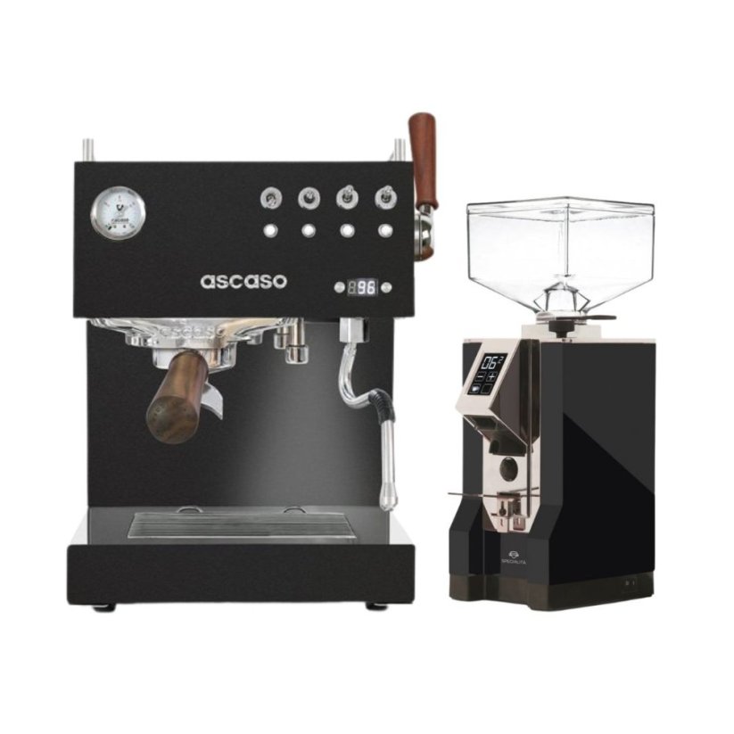 Ascaso Steel DUO PID PLUS, Black&Wood + Eureka Mignon Specialita, CR black