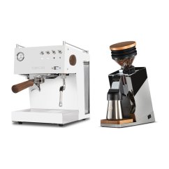 Ascaso Steel Uno PID white + Eureka Mignon Single Dose PRO, Chrome & Oak