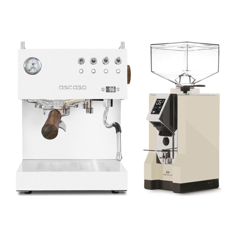 Ascaso Steel DUO PID White + Eureka Mignon Specialita, CR Cream