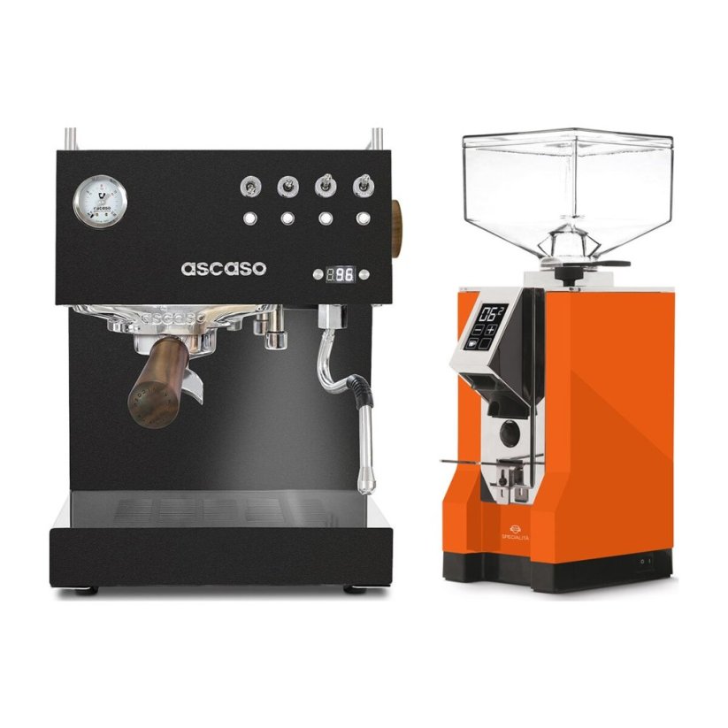 Ascaso Steel DUO PID Black + Eureka Mignon Specialita, CR Orange