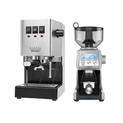 Gaggia Classic E24, stříbrná + Mlýnek Sage BCG820BSS Silver