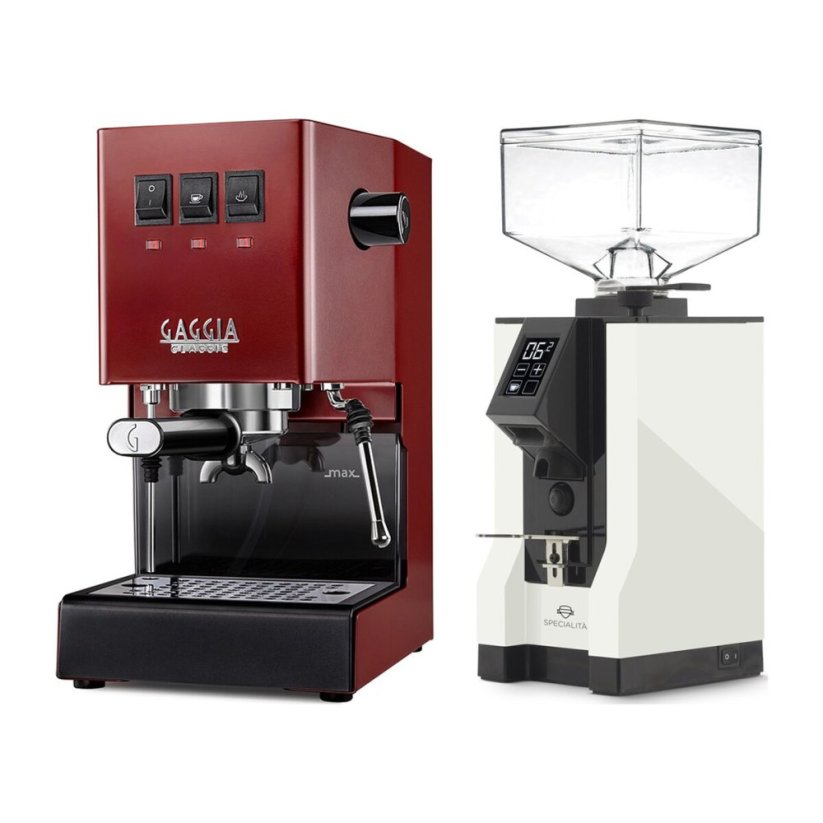 Gaggia Classic E24, červená + Eureka Mignon Specialita, BL White