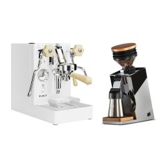 Lelit Mara PL62X V2, white + Eureka Mignon Single Dose PRO, Chrome & Oak