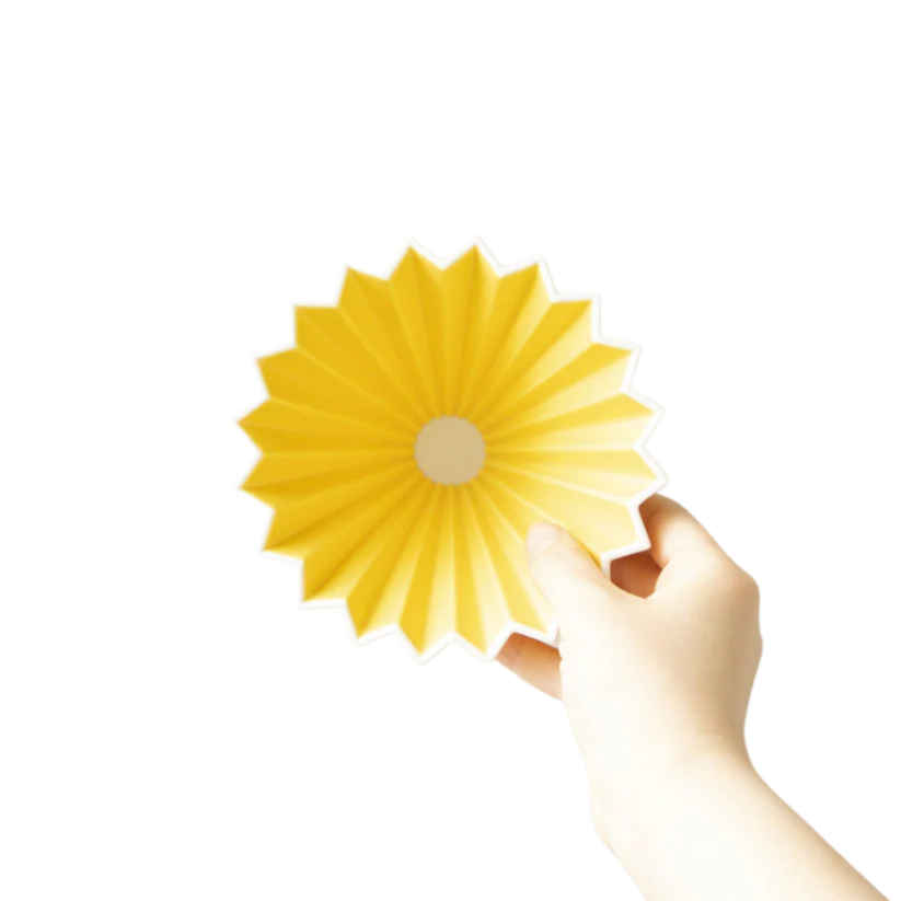 Origami keramický dripper S žlutý