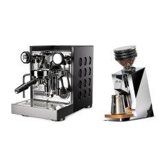 Rocket Espresso Appartamento TCA, black/black + Eureka Mignon Zero 65 Speedy ALL PURPOSE chrome