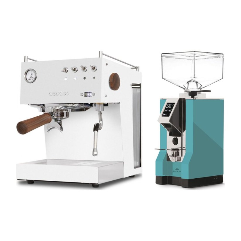 Ascaso Steel Uno PID white + Eureka Mignon Specialita, CR Tiffany blue