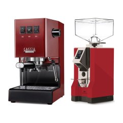 Gaggia Classic E24, červená + Eureka Mignon Specialita, CR Ferrari red