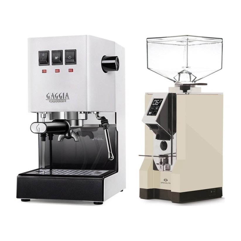 Gaggia Classic E24, bílá + Eureka Mignon Specialita, CR Cream