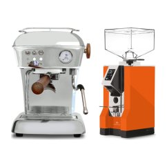 Ascaso DREAM PID leštěný hliník + Eureka Mignon Specialita, CR Orange