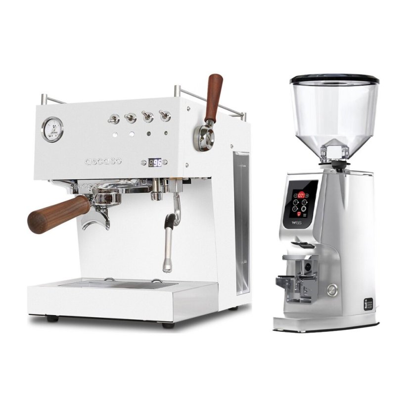 Ascaso Steel DUO PID PLUS, White&Wood + Eureka Atom W 65, chrome