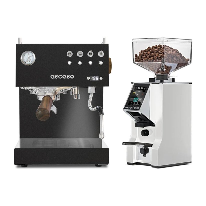 Ascaso Steel DUO PID Black + Eureka Mignon Specialita Smart, CR White