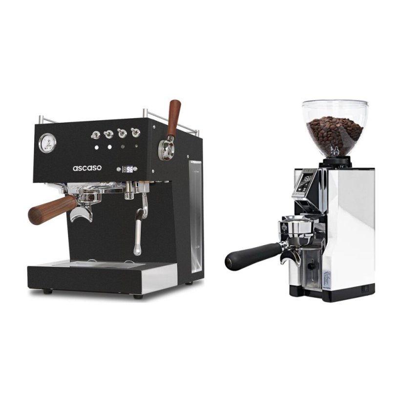 Ascaso Steel DUO PID PLUS, Black&Wood + Eureka Mignon Libra 65 All Purpose, CR white