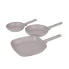 BERLINGERHAUS Sada pánví s titanovým povrchem 3 ks Taupe Collection steak