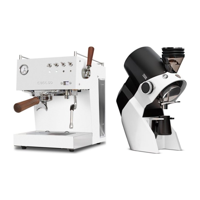 Ascaso Steel DUO PID PLUS, White&Wood + Eureka Zeus, white