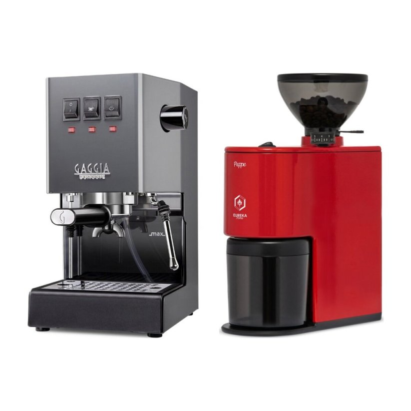 Gaggia Classic E24, šedá + Eureka Peppe, Red