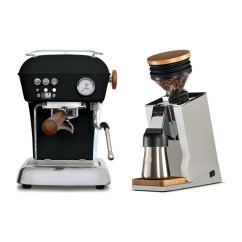 Ascaso DREAM PID Dark Black + Eureka Mignon Single Dose PRO, White & Oak
