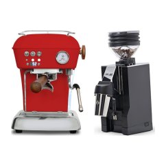 Ascaso DREAM PID Love Red + Eureka Mignon Zero 65 All Purpose, CR black