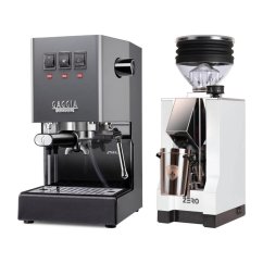 Gaggia Classic E24, šedá + Eureka Mignon Zero, CR white