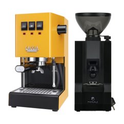 Gaggia Classic E24, žlutá + Eureka Mignon Manuale, BL black