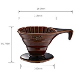 Tiamo keramický dripper na kávu V02 hnědý