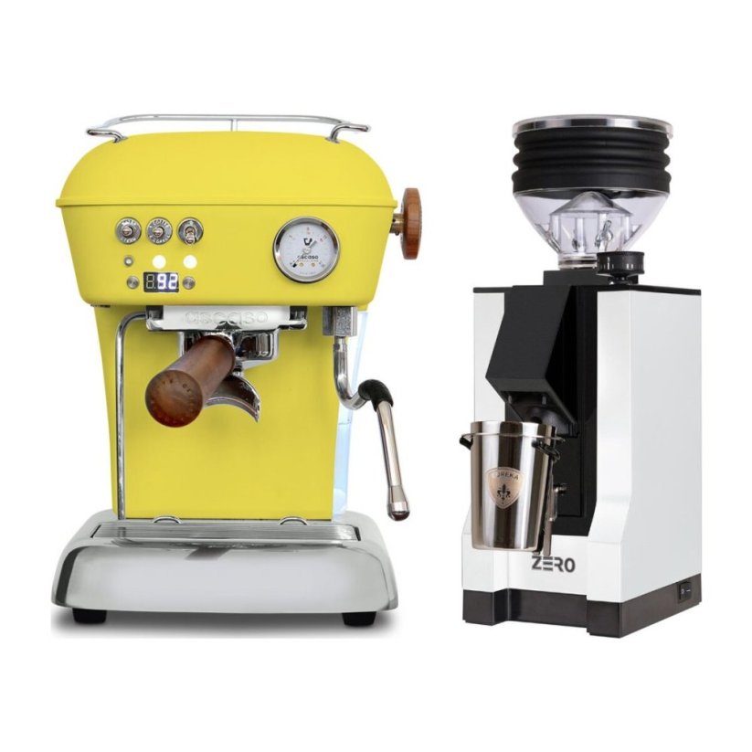Ascaso DREAM PID Sun Yellow + Eureka Mignon Zero, BL white