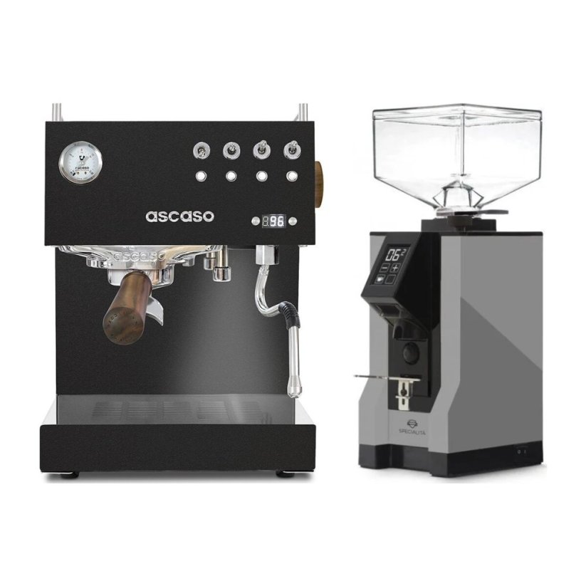 Ascaso Steel DUO PID Black + Eureka Mignon Specialita, BL Grey