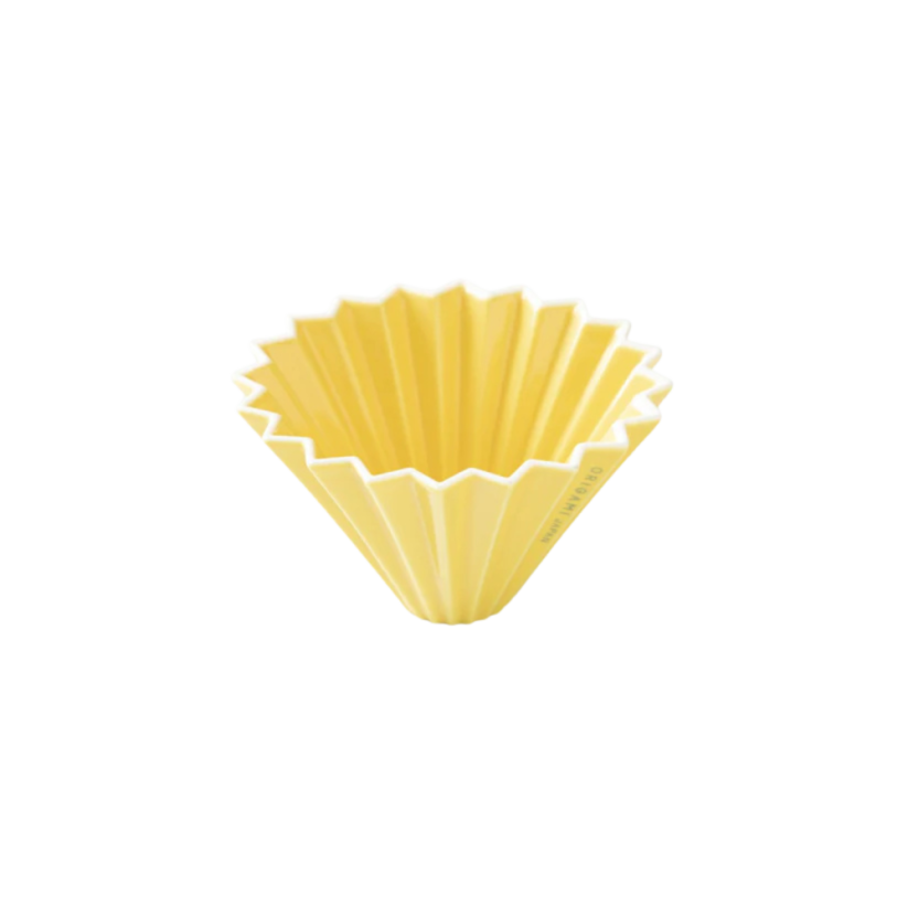 Origami keramický dripper S žlutý