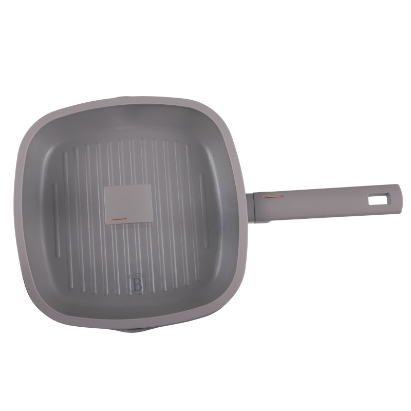 BERLINGERHAUS Pánev grilovací s titanovým povrchem a poklicí 28 cm Taupe Collection