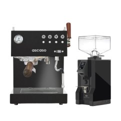 Ascaso Steel DUO PID PLUS, Black&Wood + Eureka Mignon Specialita, BL Matte black