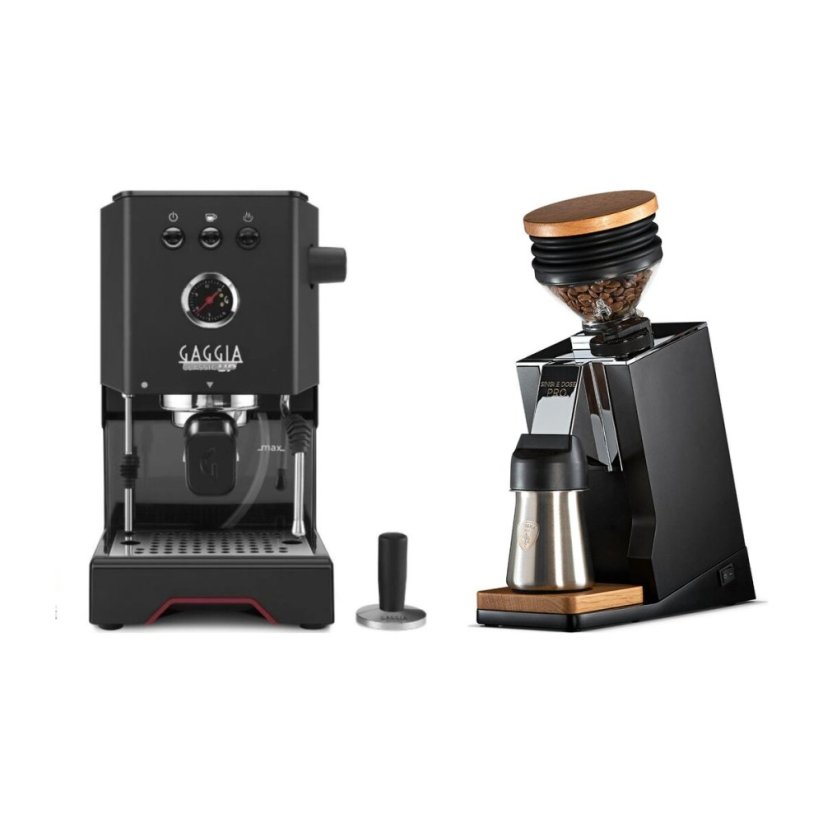Gaggia Classic Up černá + Eureka Mignon Single Dose PRO, Black & Oak